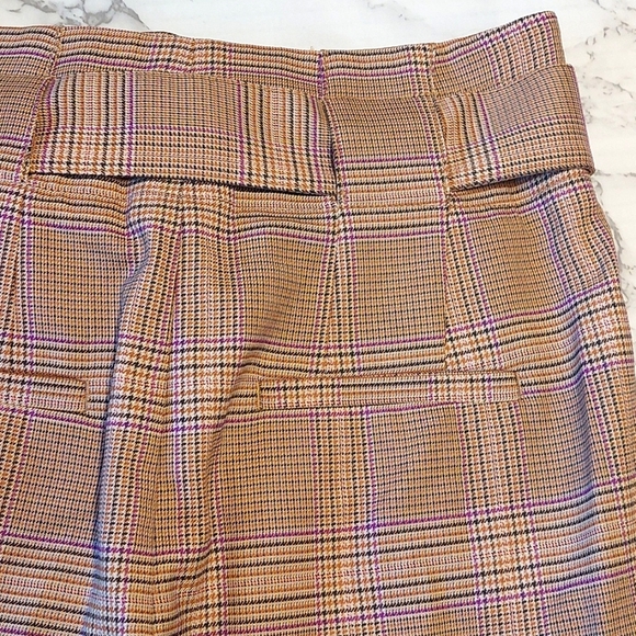 NWT Banana Republic plaid belted paperbag trousers, size 2 - Picture 6 of 10